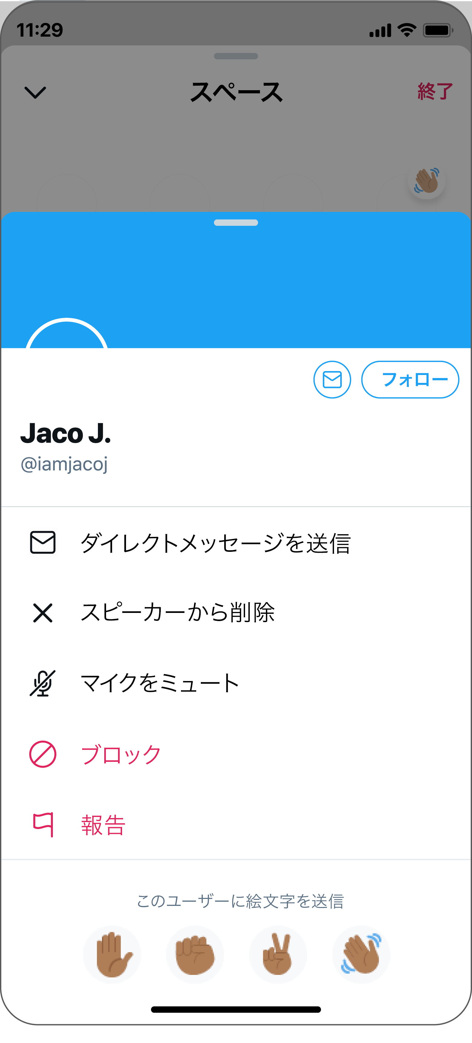 ホストはスピーカーを表示し、必要に応じて発言権を取り消すことができます。